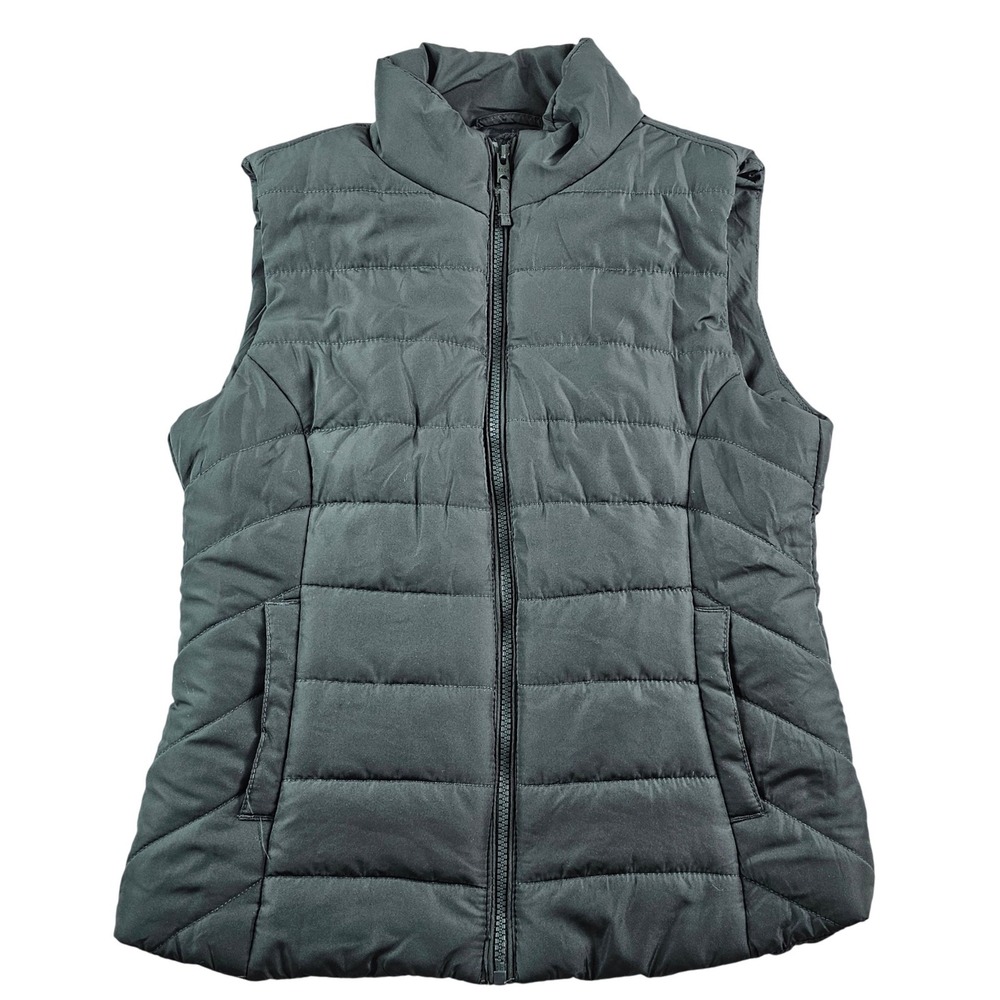 Aeropostale Puffer Vest Women's Size M Gray Zip Front Sleeveless Pockets